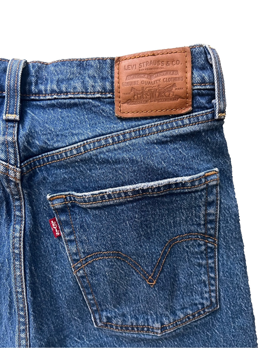 Levi’s Ribcage Straight Ankle Jeans High Rise Cropped Medium Wash - Size 27 - Picture 11 of 12